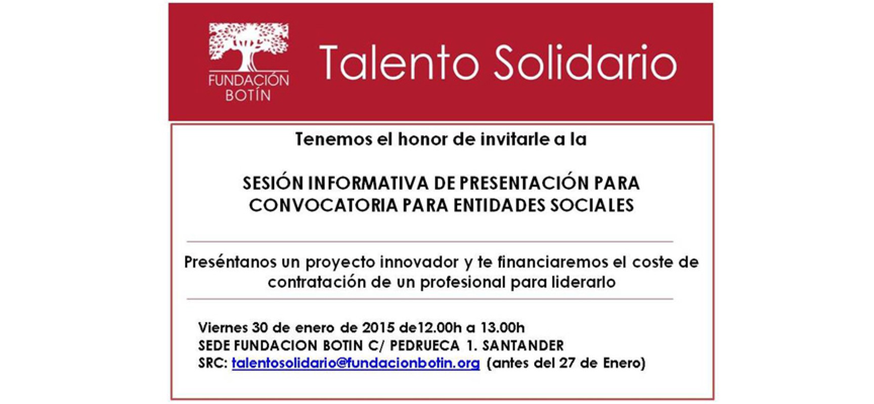 Sesión informativa del programa Talento Solidario